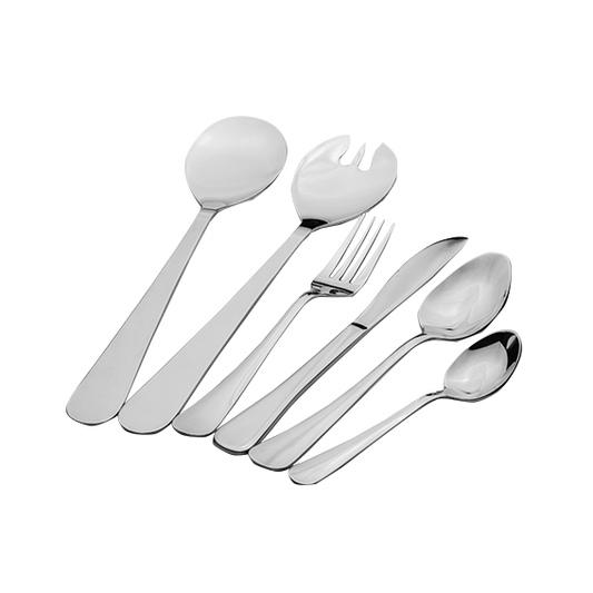 סט סכום 50 חלקים כולל כפות הגשה כסוף איטליאנו