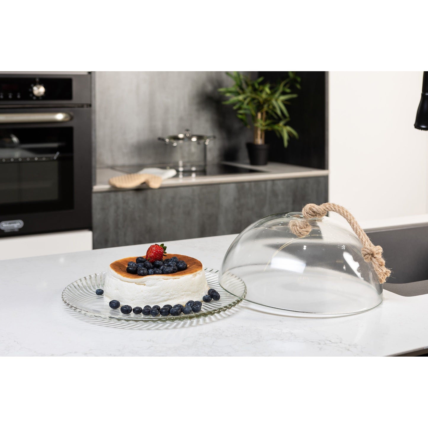 צלחת עוגה 32 ס"מ + מכסה