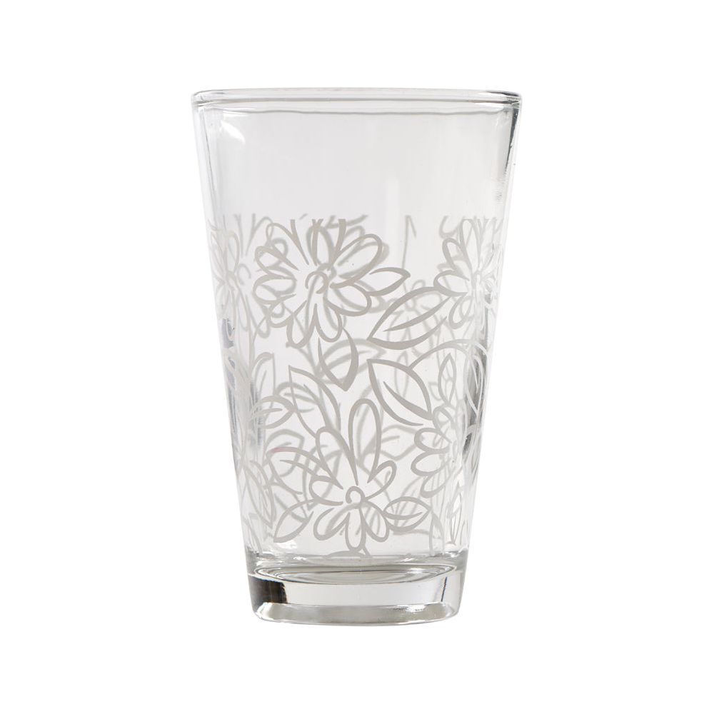 סט 3 כוסות זכוכית פרח לבן