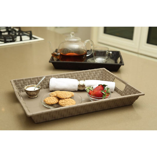 מגש עם ידיות דמוי ראטן 24*37 ס"מ