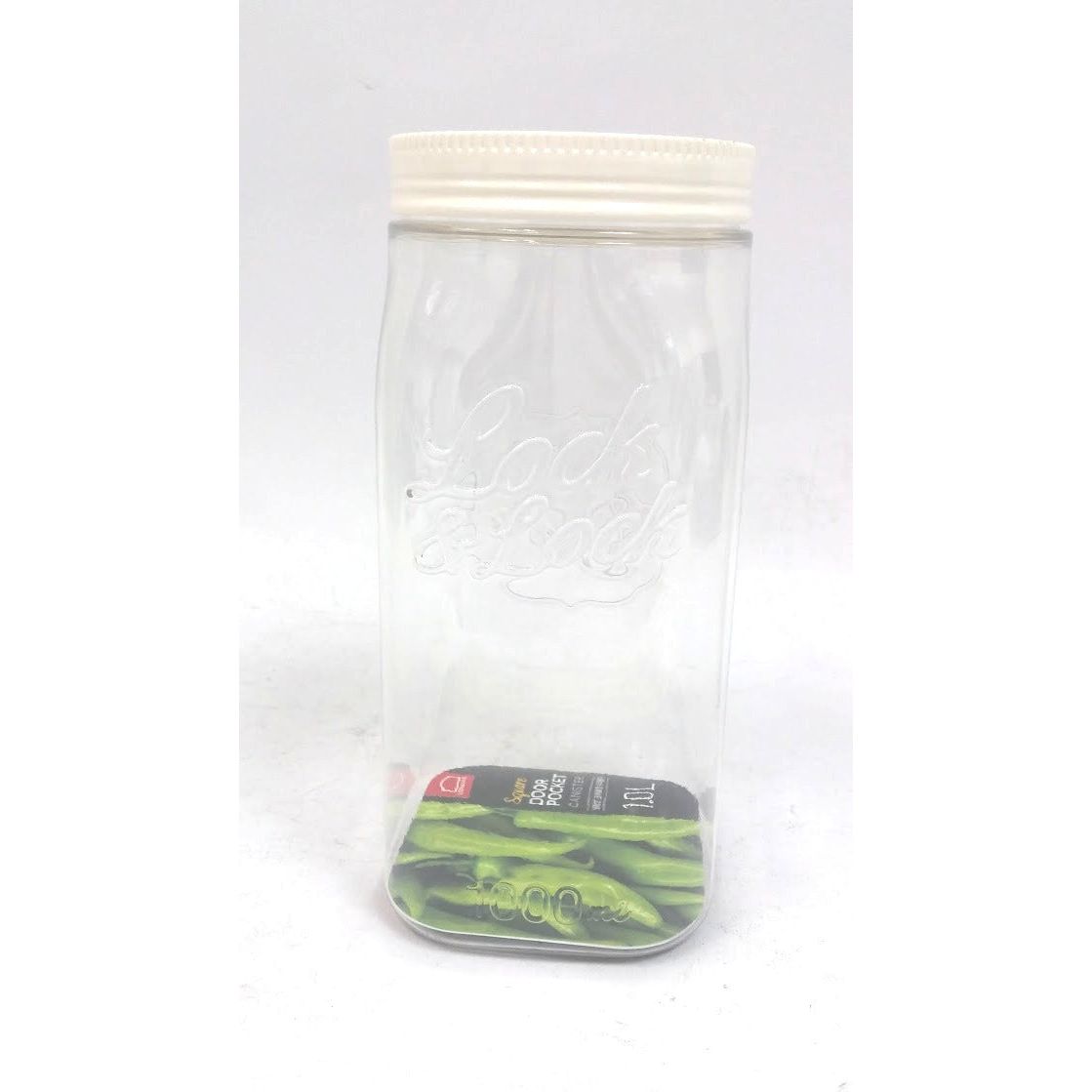 צנצנת פלסטיק מרובעת 1 ליטר L&L