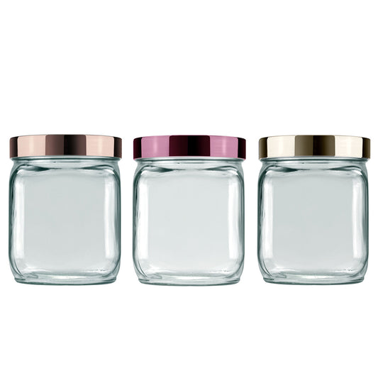 צנצנת זכוכית 0.75 ליטר מכסה מטאלי