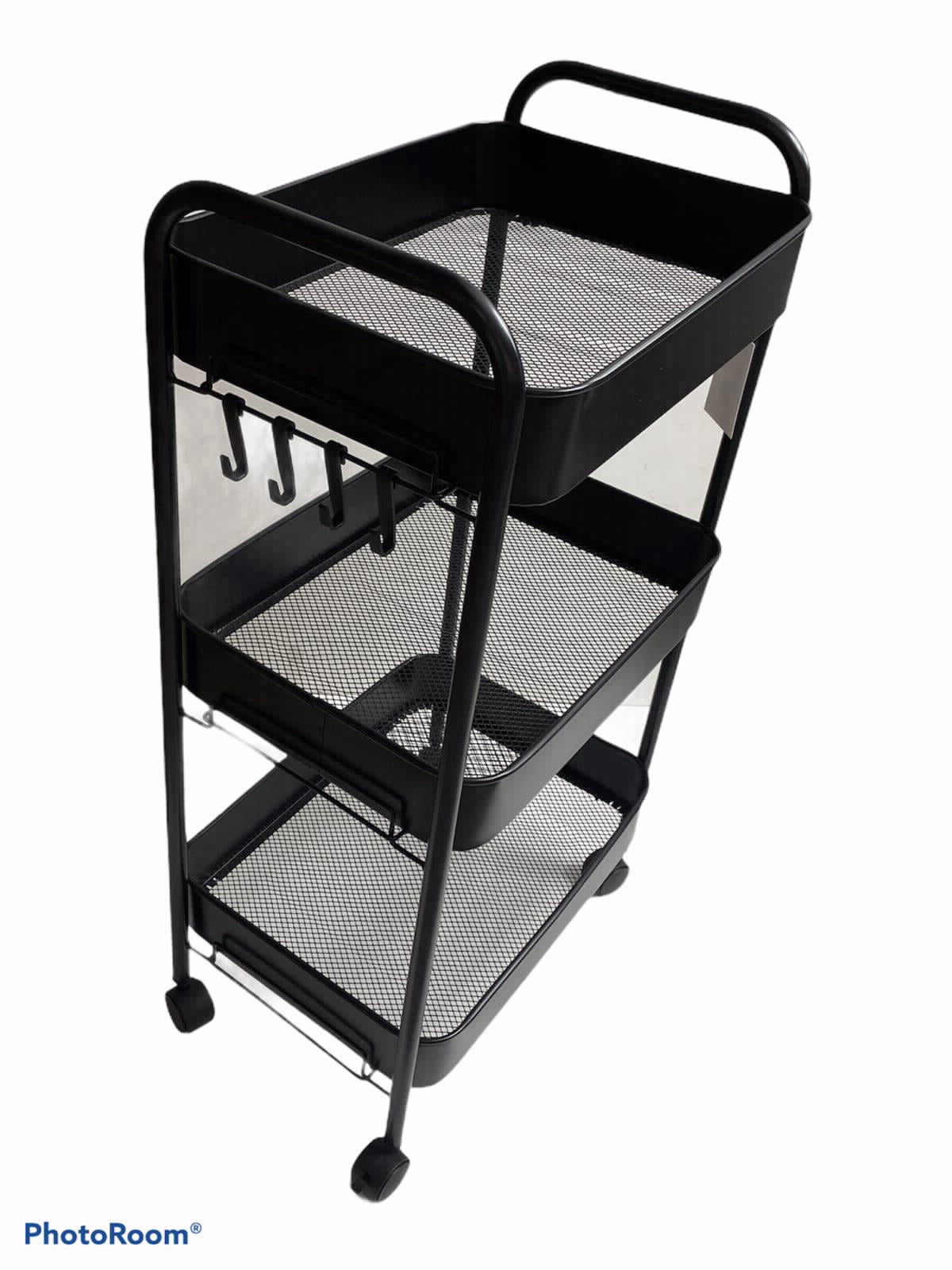 עגלת ירקות למטבח - שחור