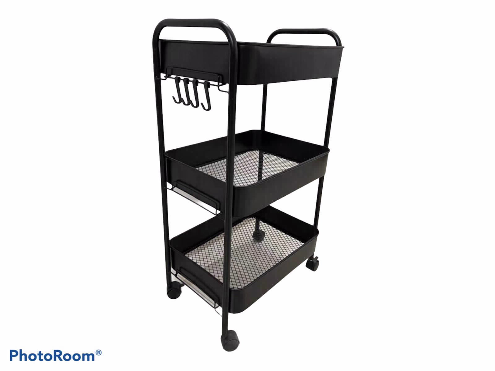 עגלת ירקות למטבח - שחור