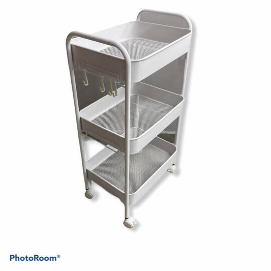 עגלת ירקות למטבח - לבן