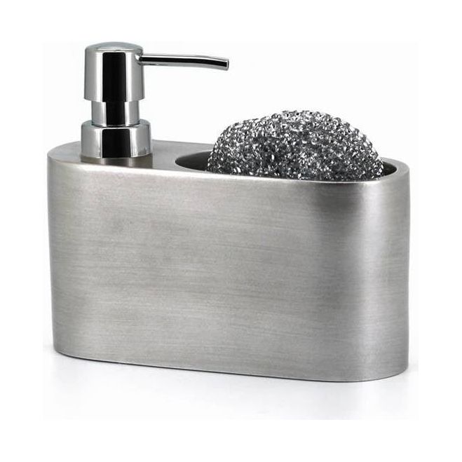 דיספנסר כרום כסף גדול לסבון כלים+סקוטש