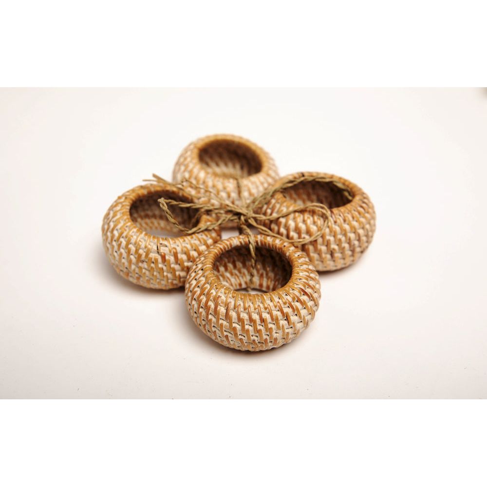 מארז 4 יחידות חבק מפית וינס לבן