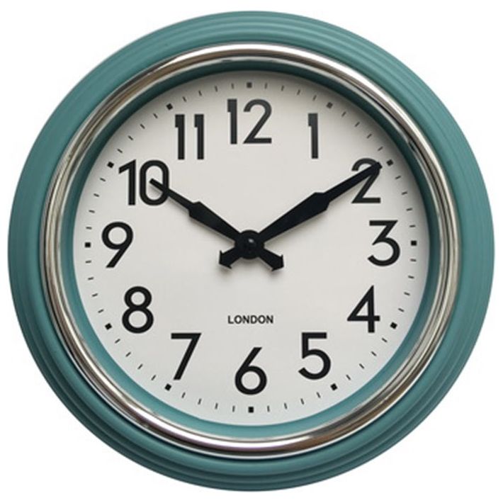 שעון קיר מסגרת תכלת 30 סמ
