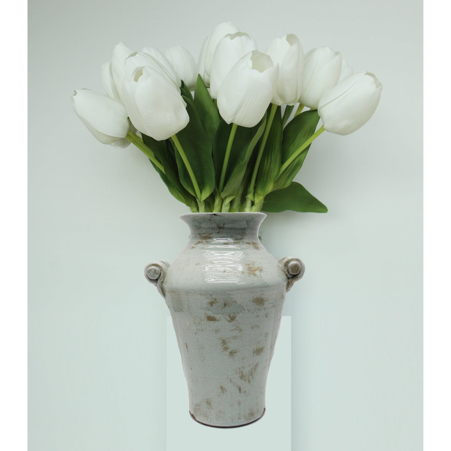 פרח מלאכותי טוליפ לבן ארוך