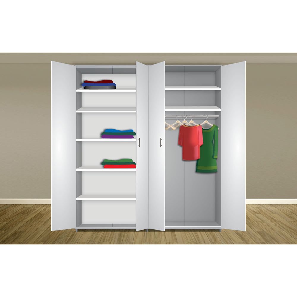 ארון עמי  4 דלתות טקסטיל שמנת