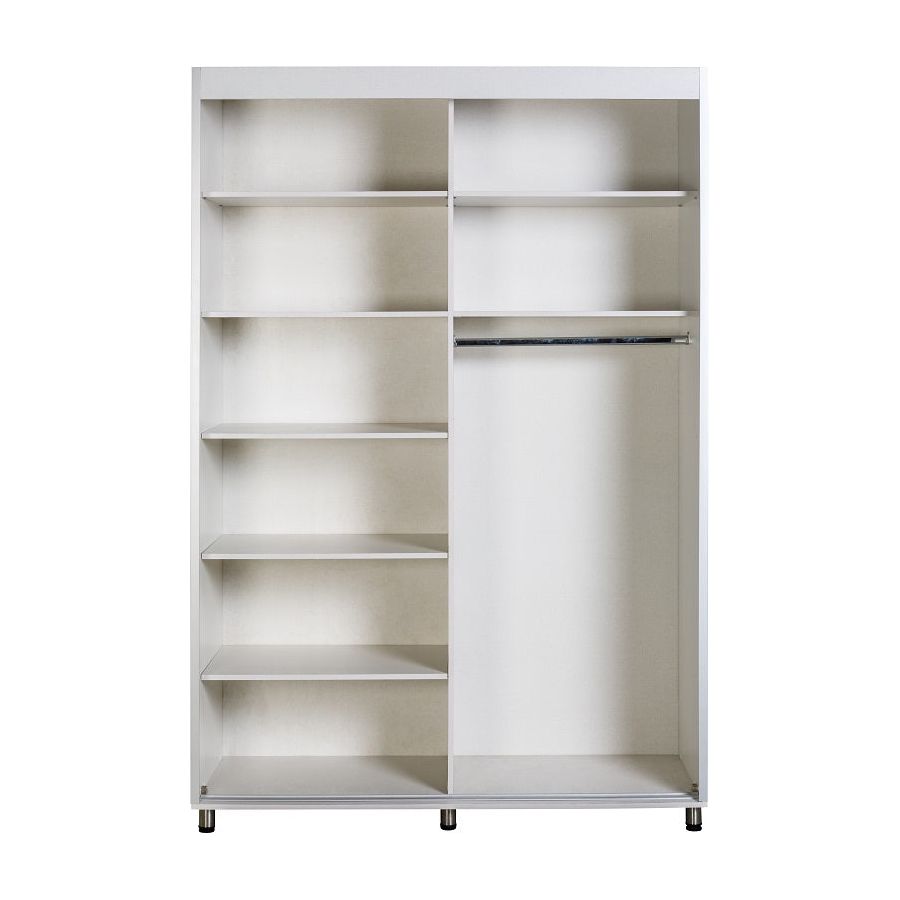 ארון הזזה 160 ס"מ רומי לבן כולל מראה