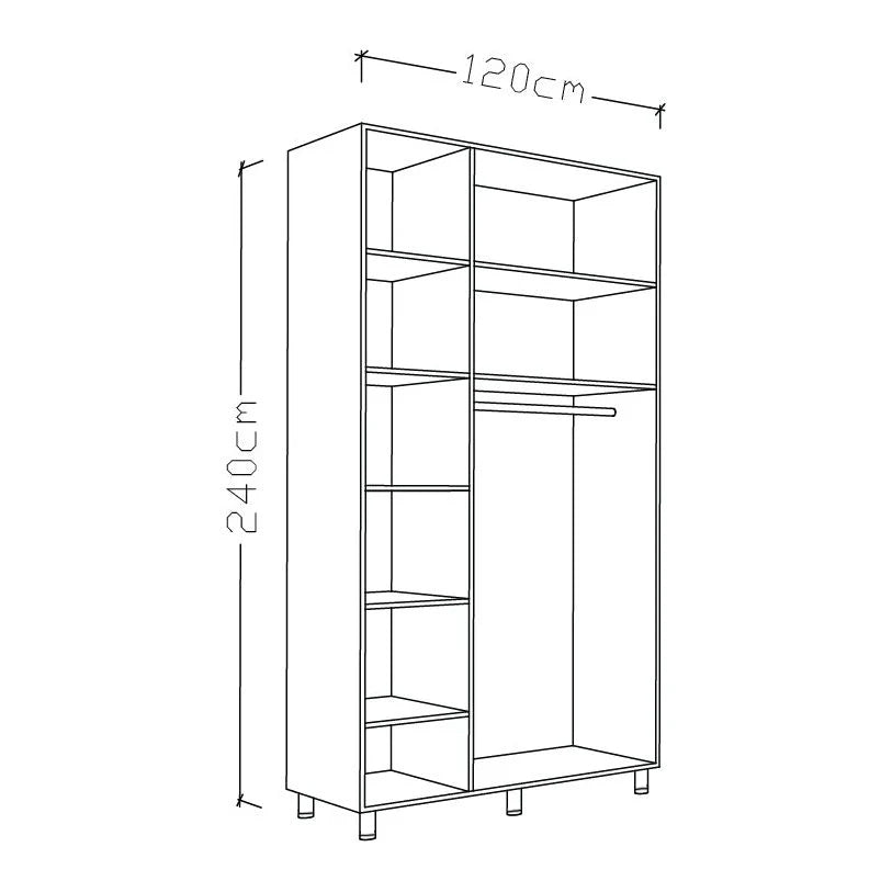 ארון בגדים עמי 3 דלתות תליה רחבה אבן
