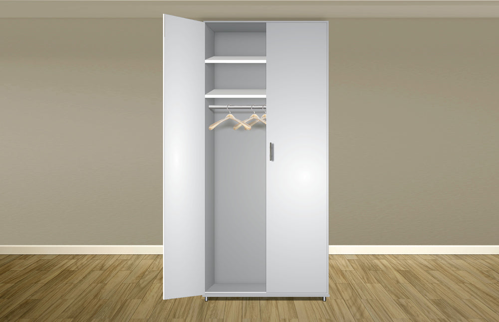 ארון בגדים עמי 2 דלתות טקסטיל שמנת