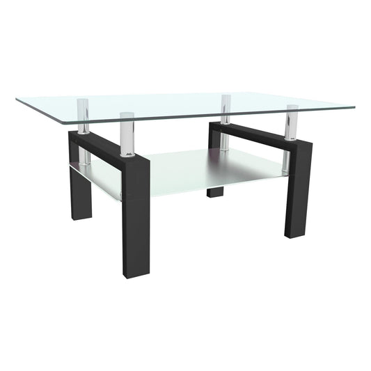 שולחן קפה לסלון זכוכית דגם לילי שחור