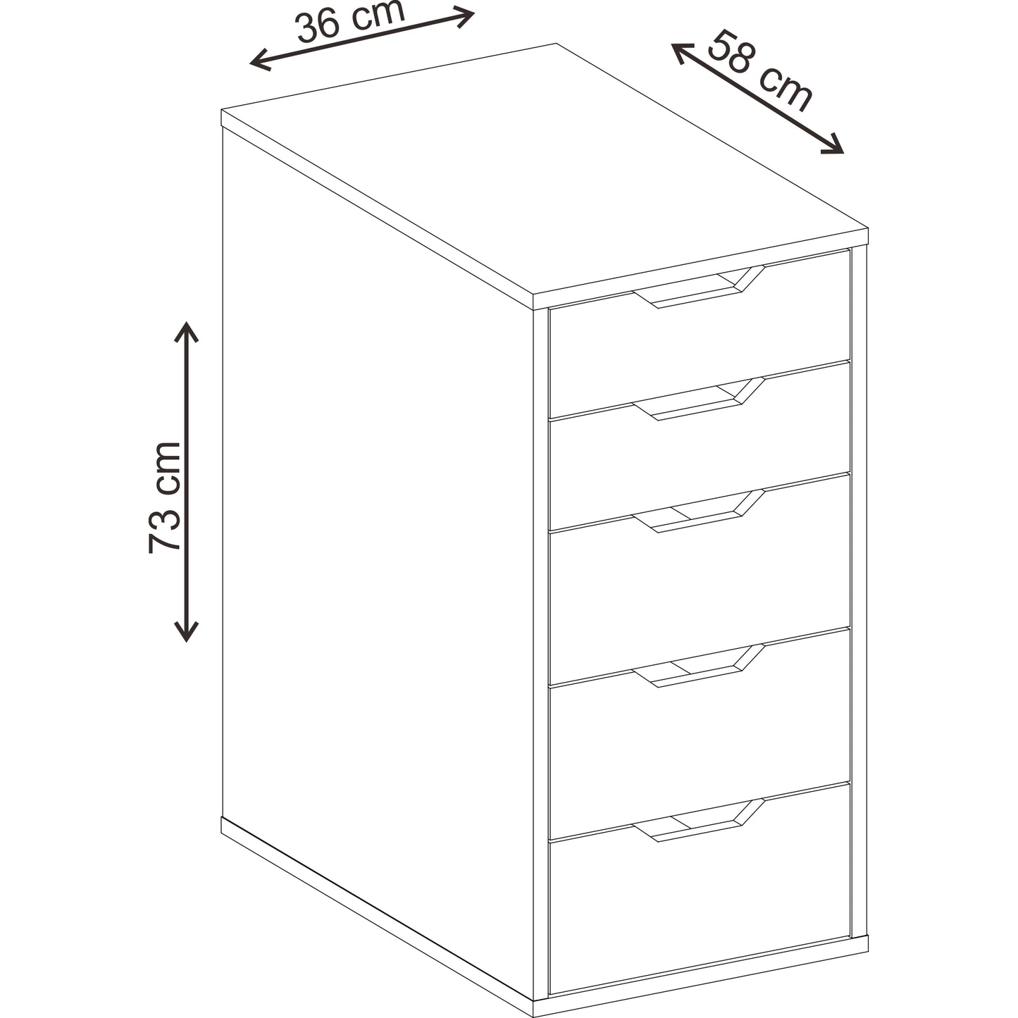 יחידת מגירות לבנה