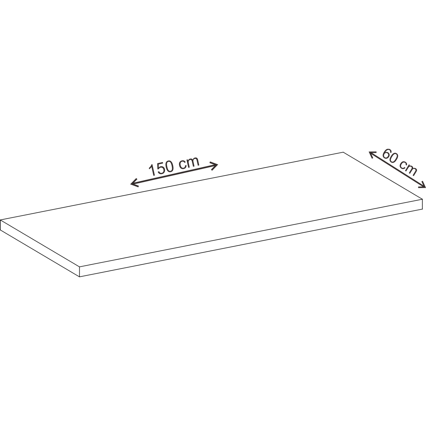 פלטת עץ לבן לשולחן, 150X60