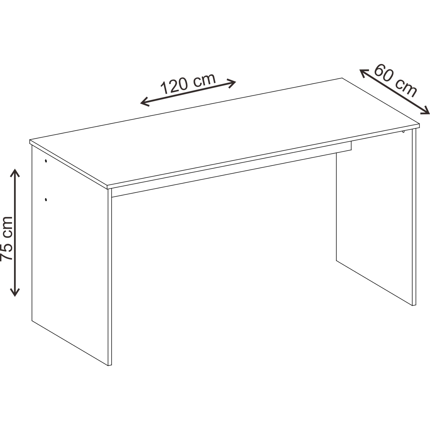שולחן כתיבה עץ טבעי 60*120 ס"מ