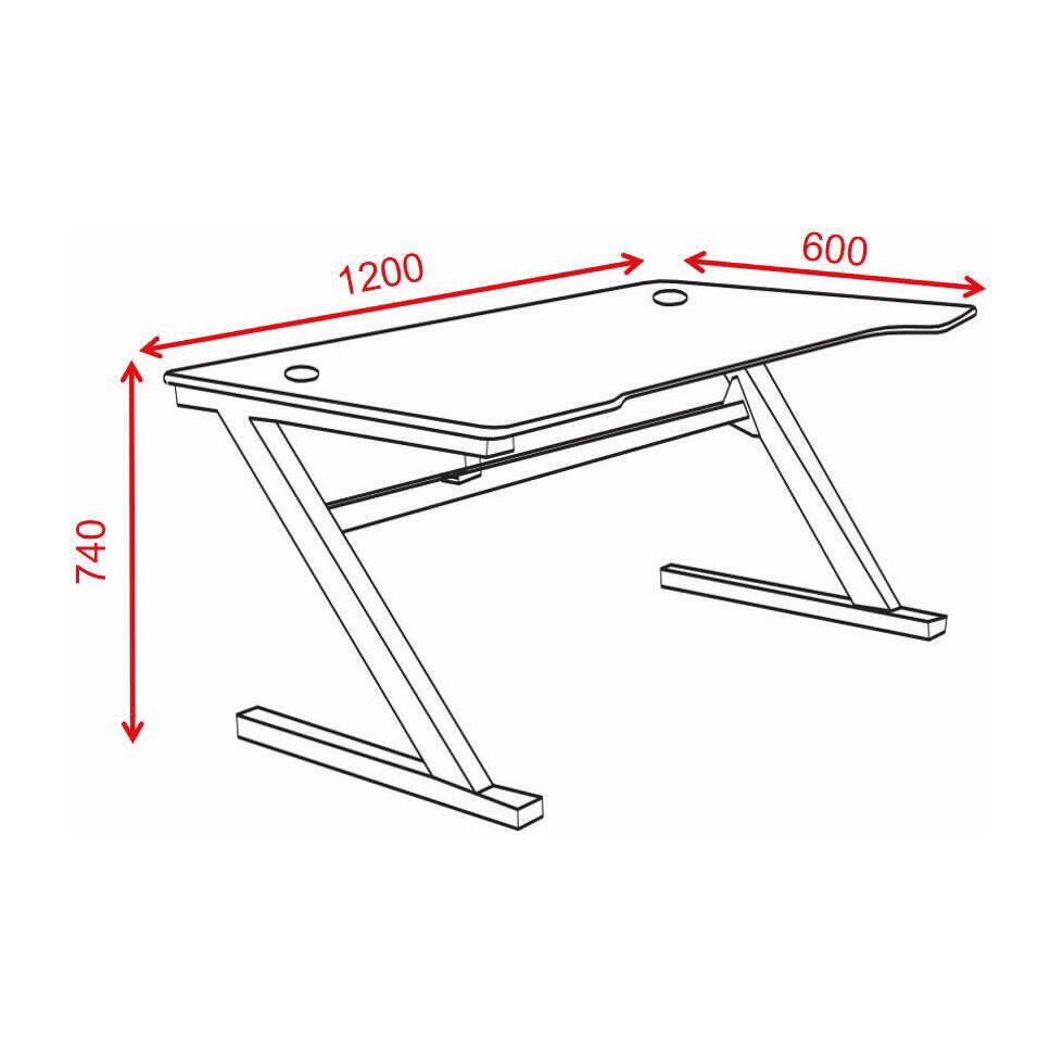 שולחן גיימינג שחור 120X60