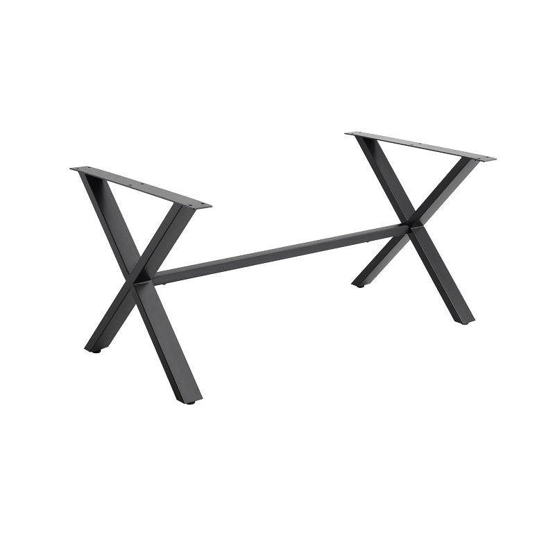 זוג רגלי מתכת X עם מוט אמצע טלסקופי להתאמה אידאלית למשטחים בגדלים שונים