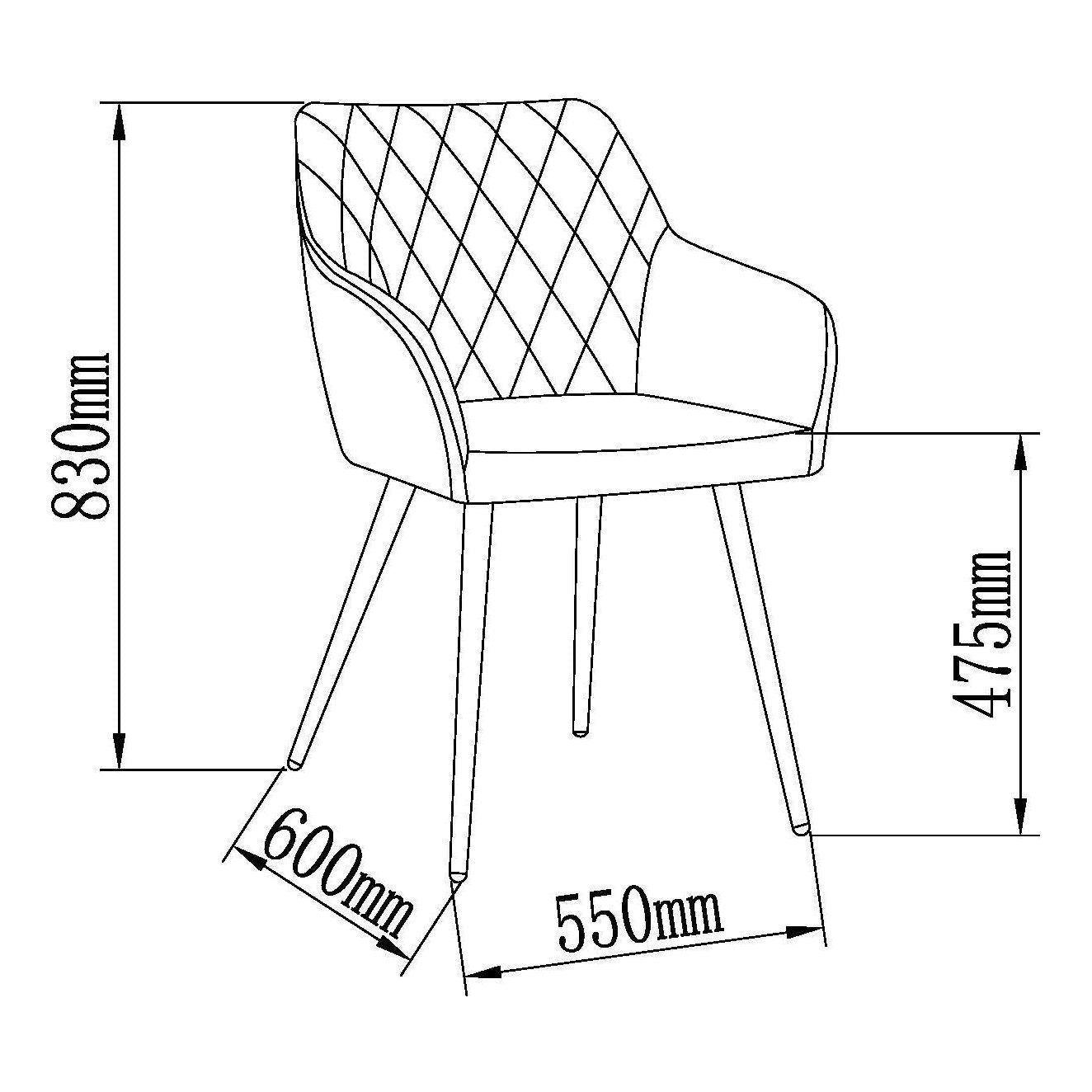 כסא פינת אוכל אפור כהה, דגם באטה
