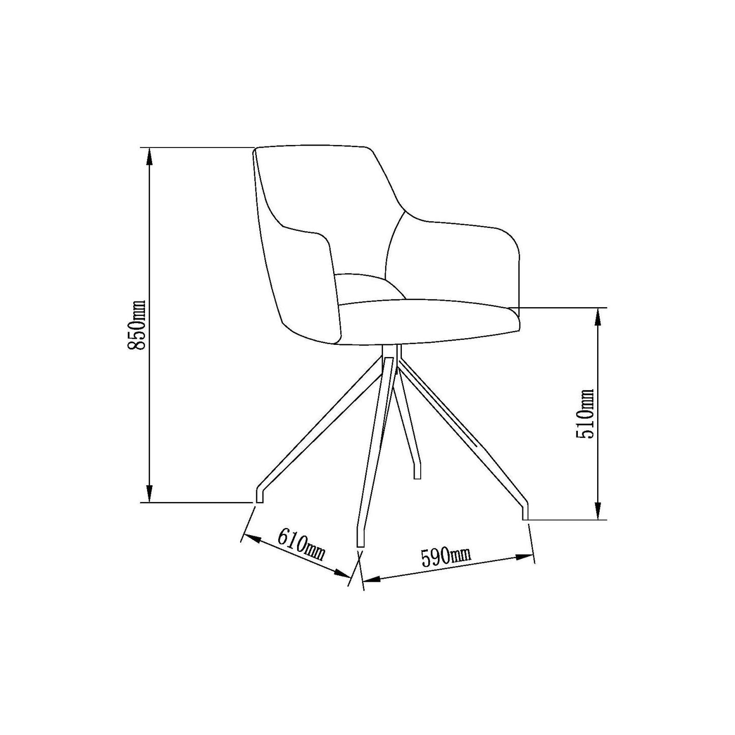 כסא פינת אוכל מסתובב דגם קמילה אפור כהה