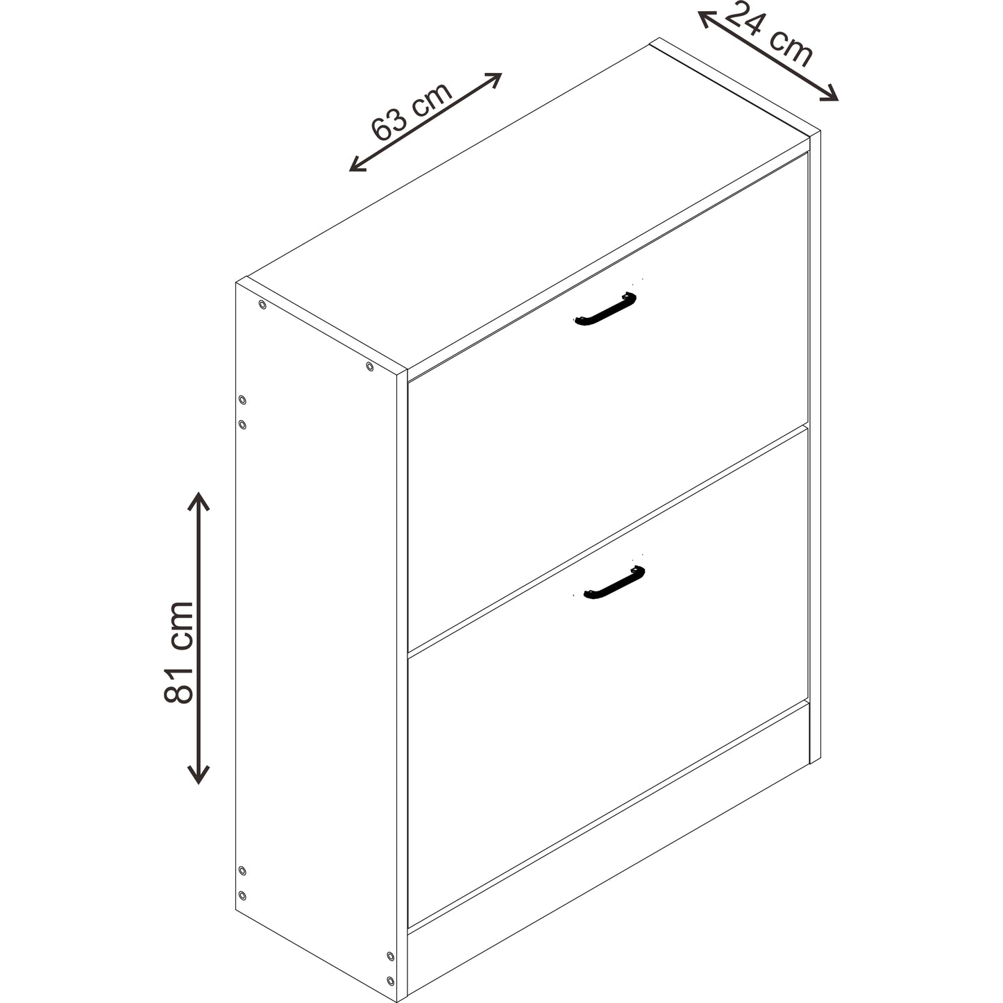 ארון נעליים 2 תאים צבע לבן בשילוב עץ