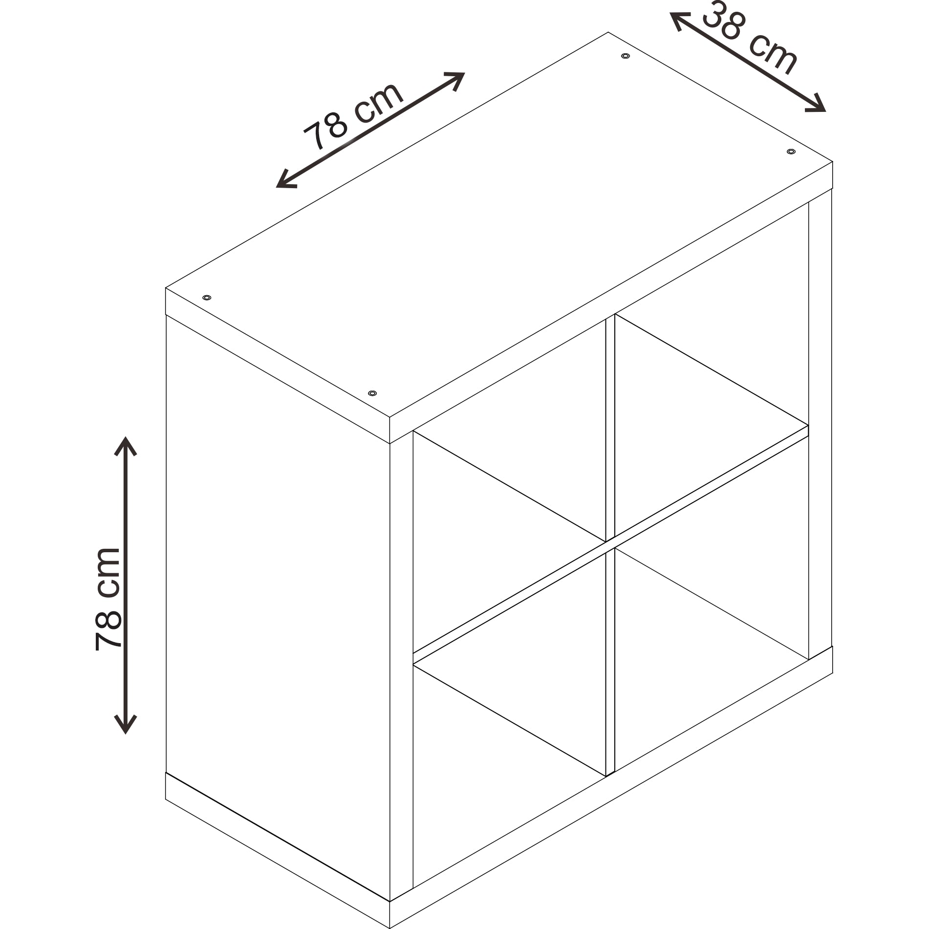 כוורת אחסון מרובעת 4 תאים צבע לבן