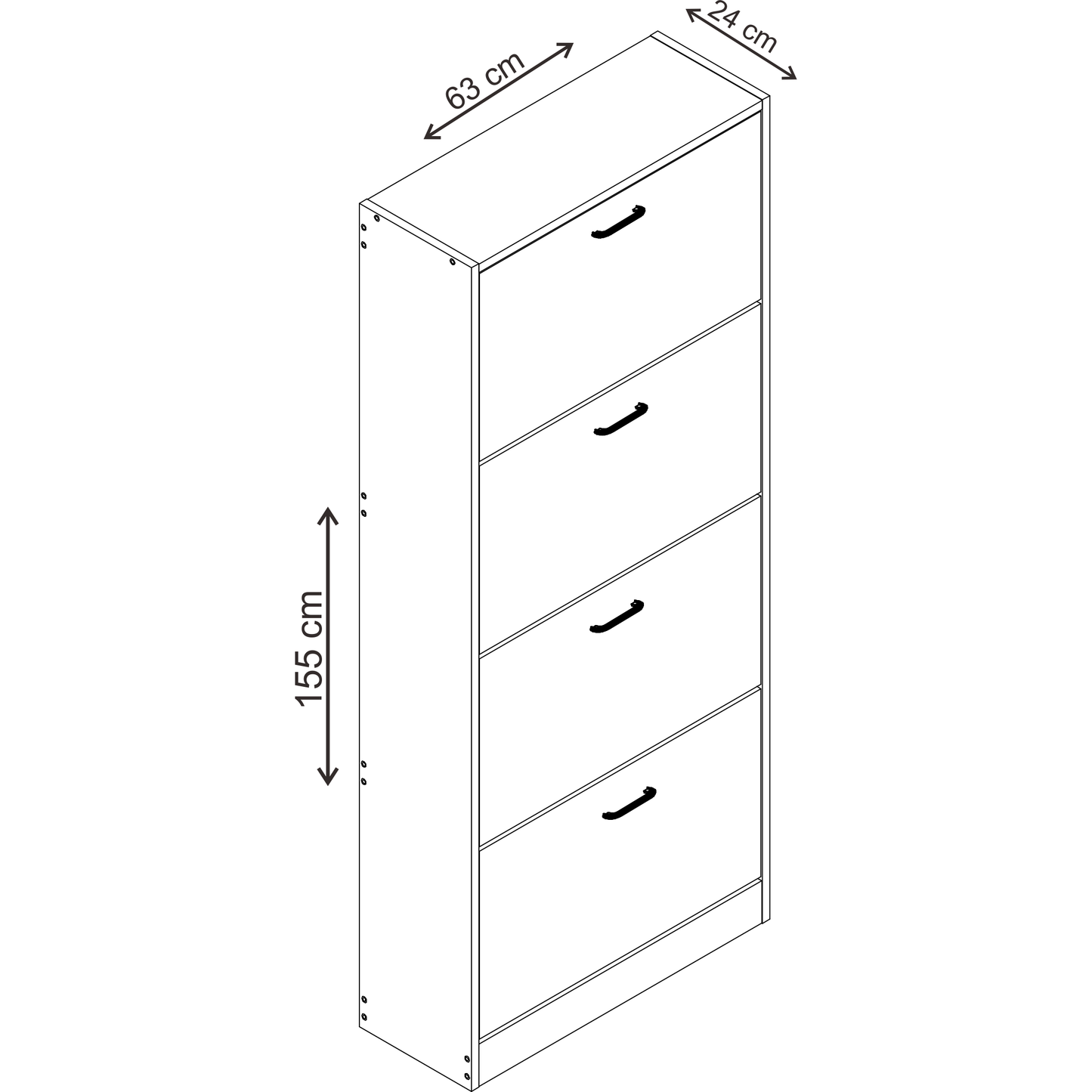 ארון נעלים 4 תאים צבע לבן