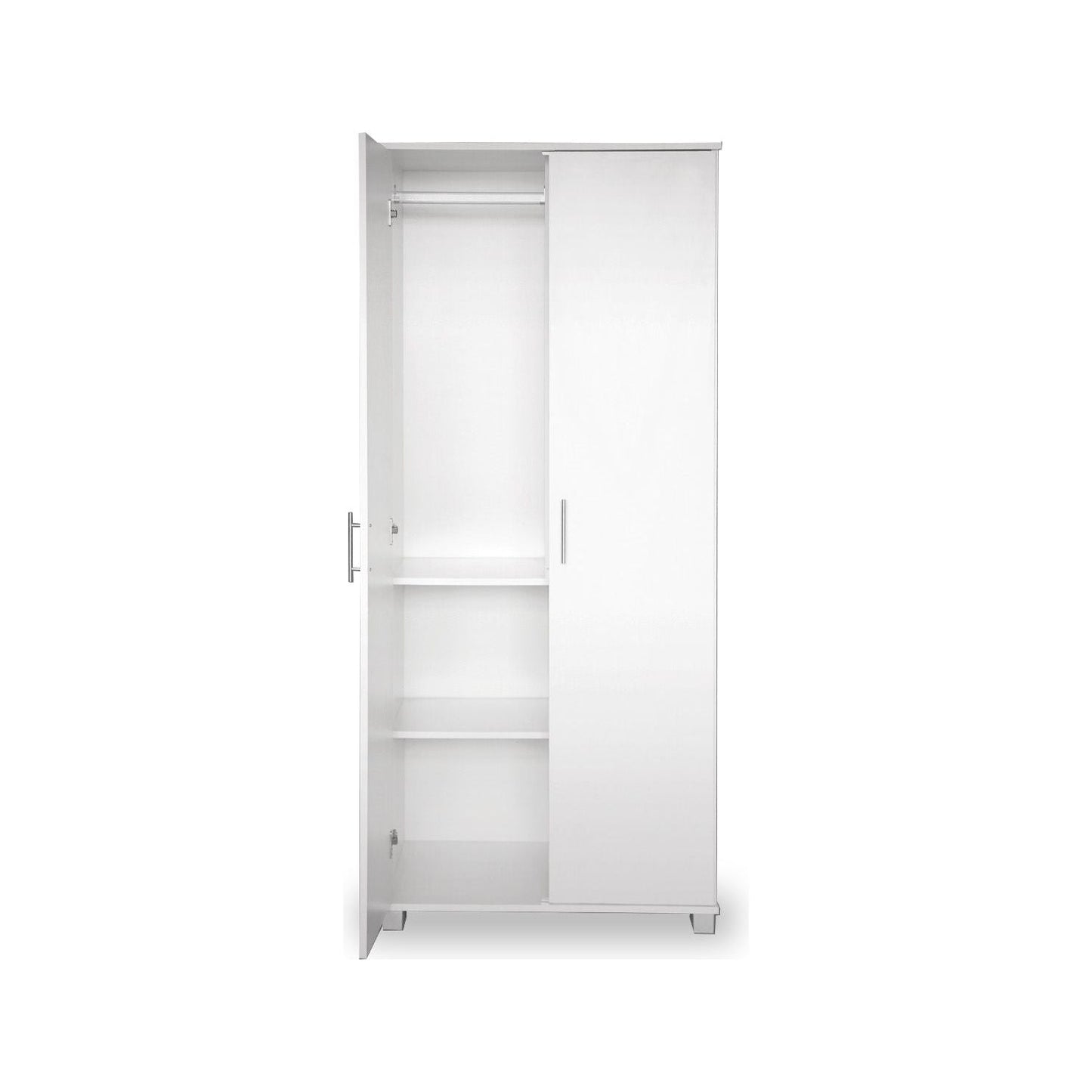 ארון בגדים 2 דלתות ותלייה, לבן