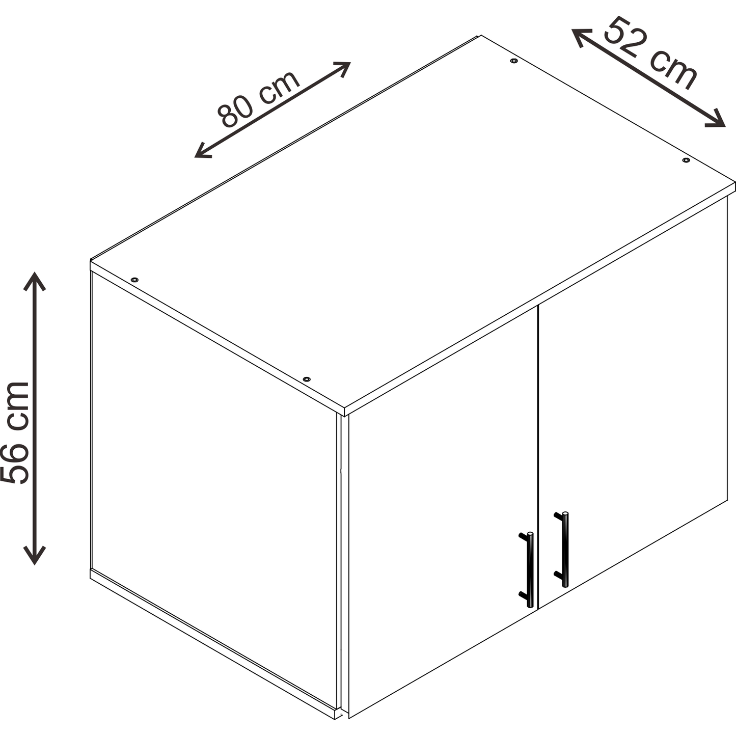 ארון עליון 2 דלתות צבע עץ