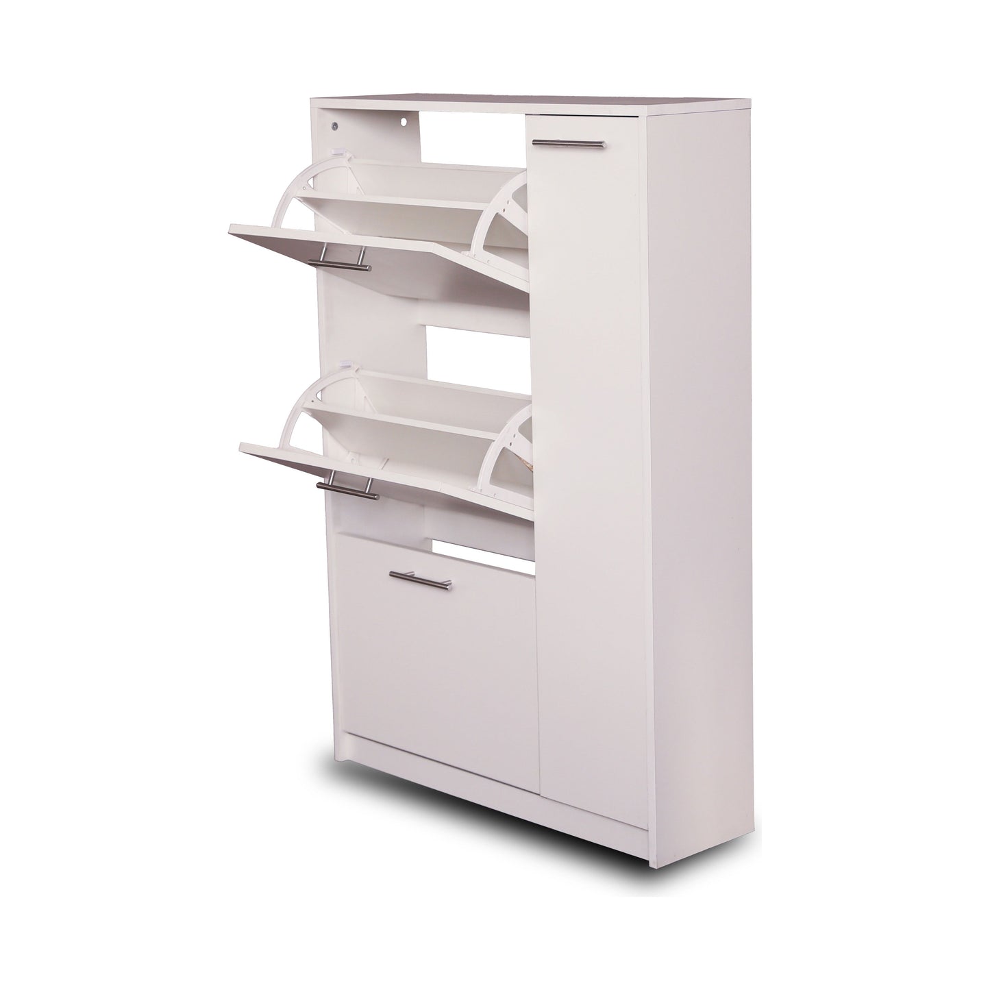 ארון נעליים 3 תאים+אחסון צבע לבן