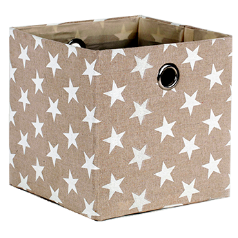 סלסלת אחסון מבד כוכבים בז' 30*30