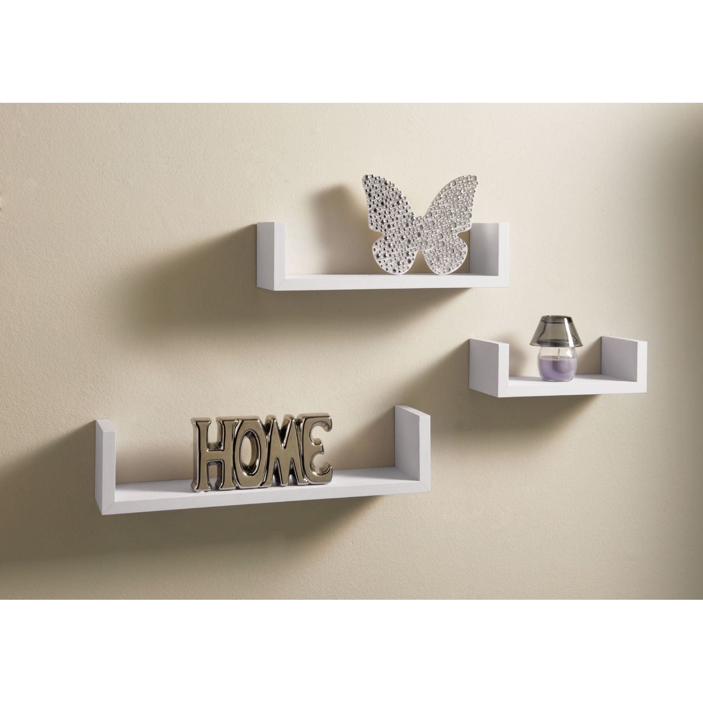 סט 3 מדפים לתלייה 22*32*42 ס"מ לבן