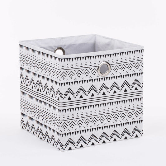 סלסלת בד 30*30 אתני שחור/לבן