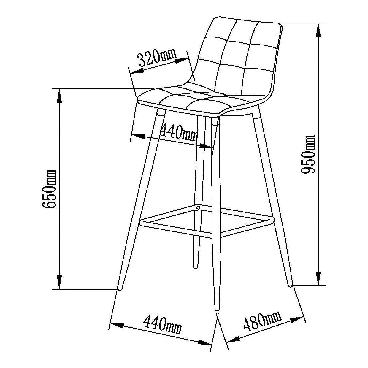 כיסא בר מעוצב דגם צילי אפור