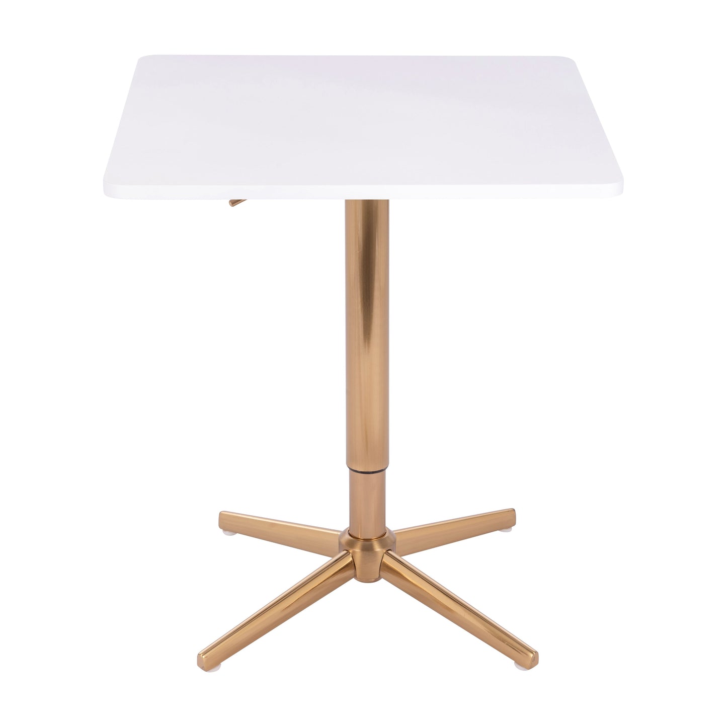 שולחן בר מרובע לבן 60*60 רגל כוכב זהב