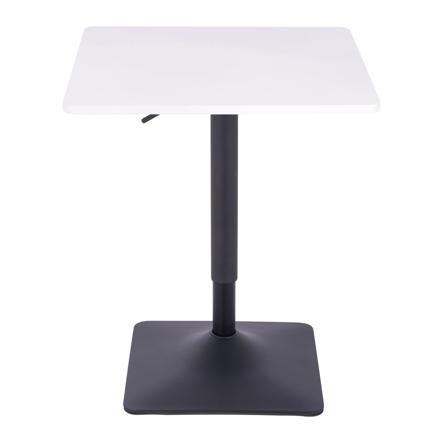 שולחן בר מרובע לבן 60*60 רגל מרובעת שחור