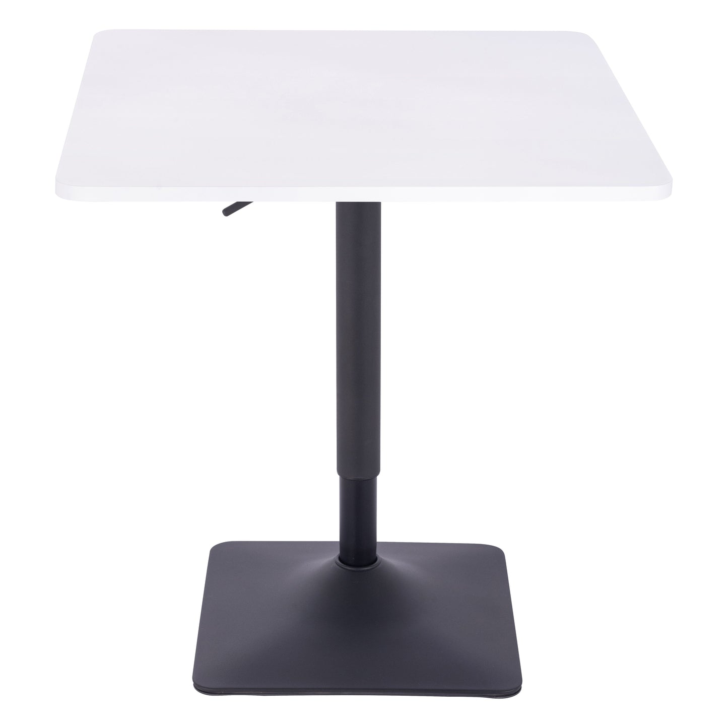 שולחן בר מרובע לבן 70*70 רגל מרובעת שחור