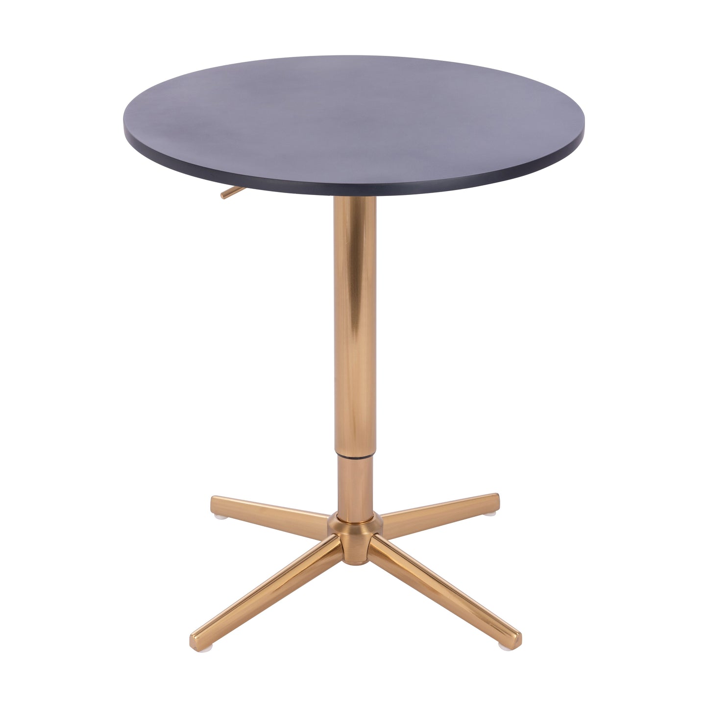 שולחן בר עגול שחור 60 ס"מ רגל כוכב זהב