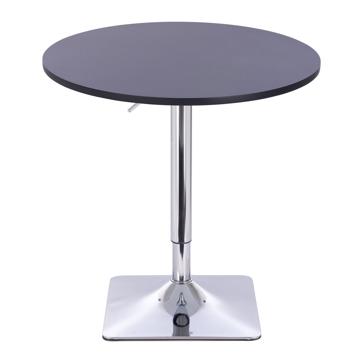 שולחן בר עגול שחור 70 ס"מ רגל מרובעת כרום