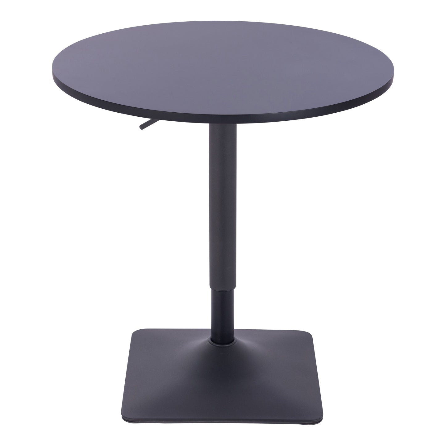 שולחן בר עגול שחור 70 ס"מ רגל מרובעת שחור