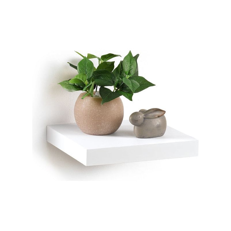 מדף צף ללא תומכים 5*25*25 ס"מ לבן