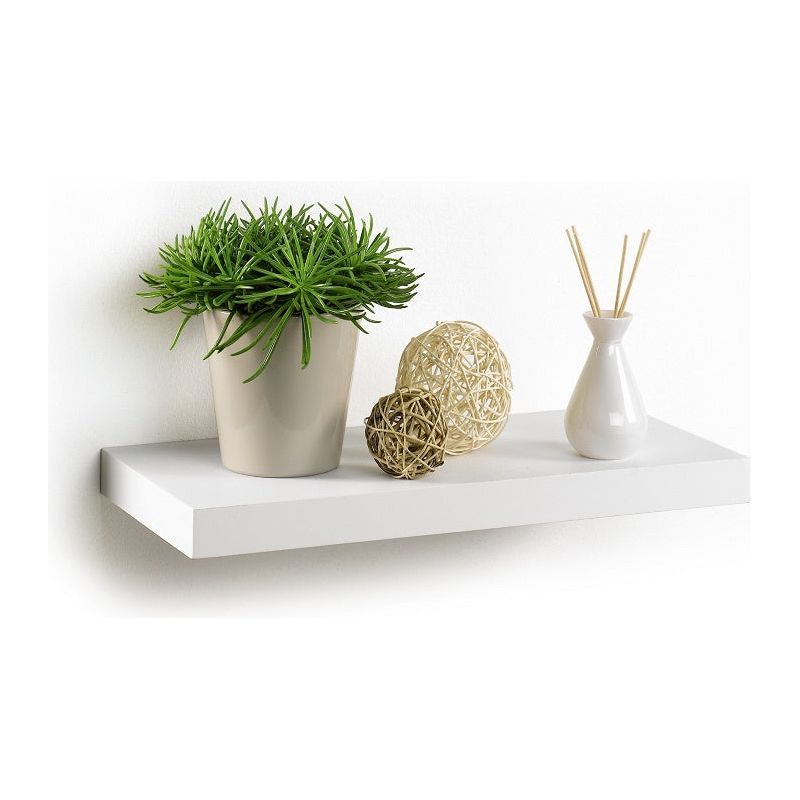 מדף צף ללא תומכים 5*80*25 ס"מ לבן