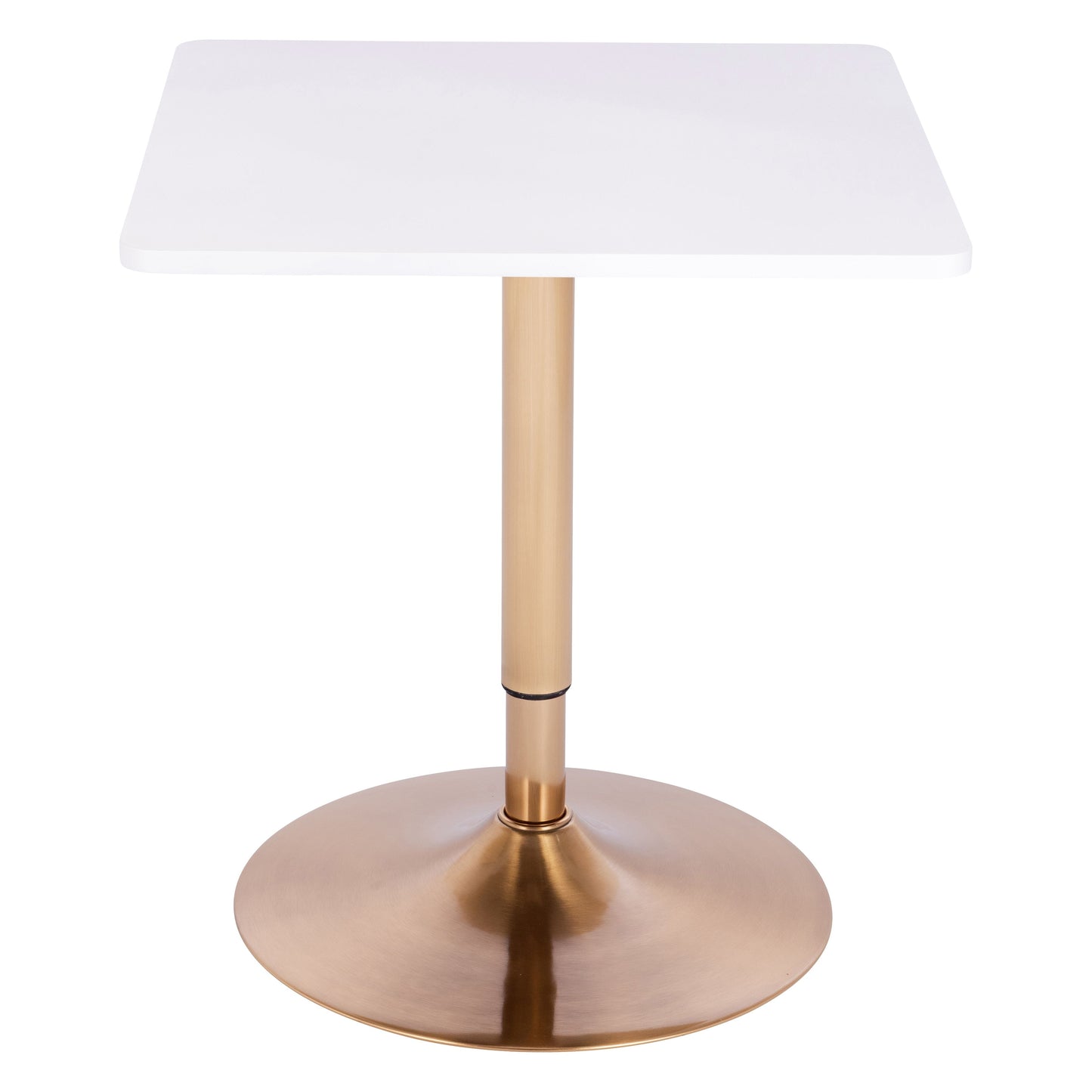 שולחן בר מרובע לבן 60*60 רגל עגולה זהב