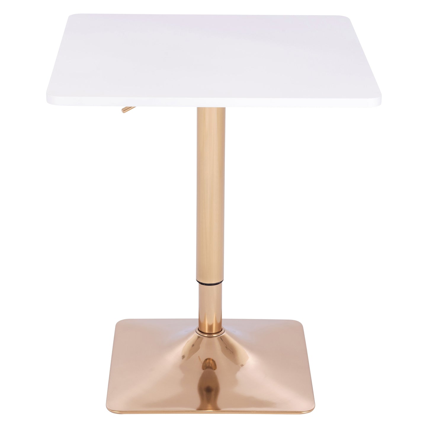 שולחן בר מרובע לבן 60*60 רגל מרובעת זהב