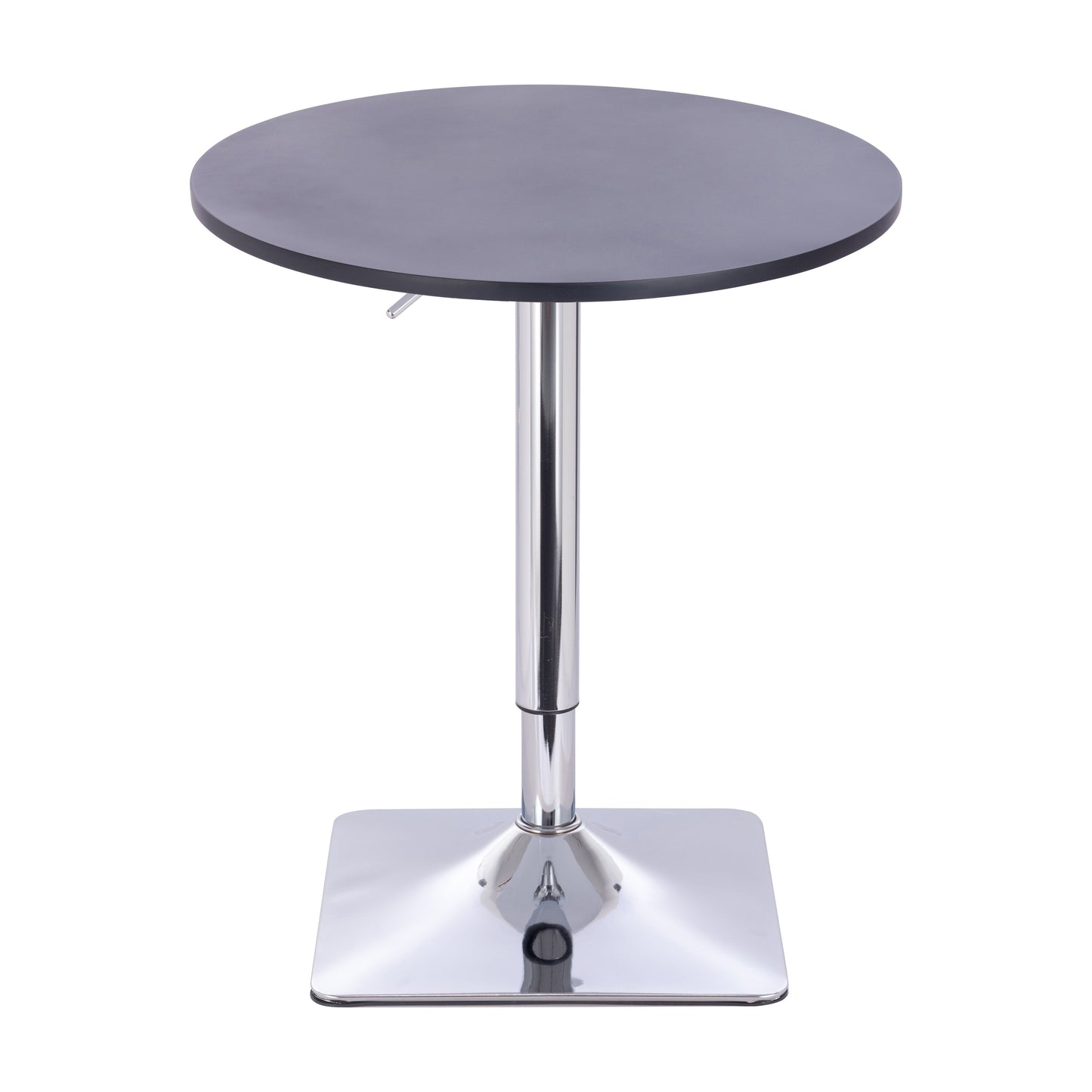 שולחן בר עגול שחור 60 ס"מ רגל מרובעת כרום