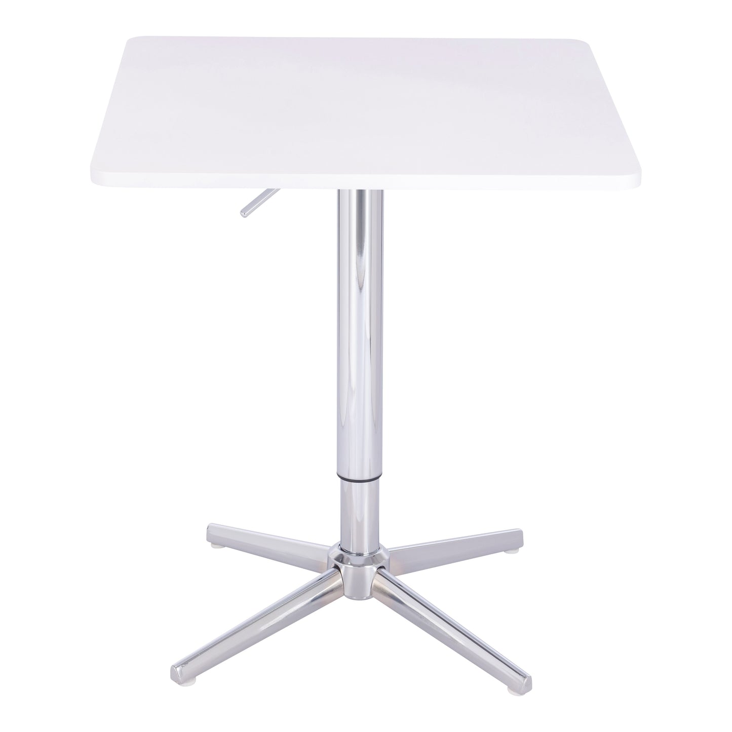 שולחן בר מרובע לבן 70*70 רגל כוכב כרום