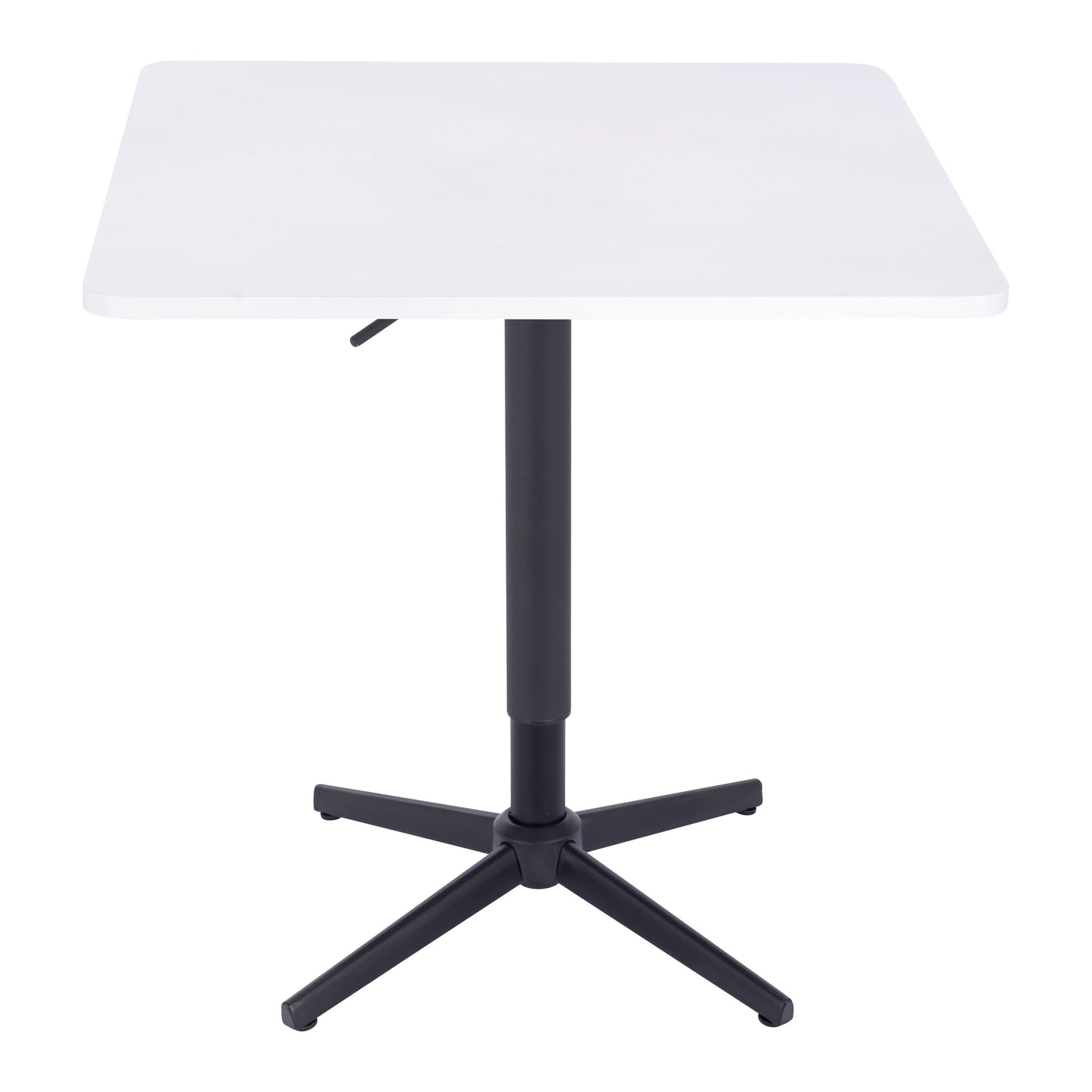 שולחן בר מרובע לבן 70*70 רגל כוכב שחור