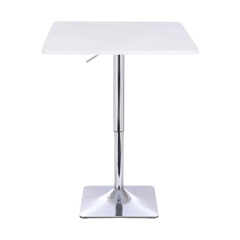 שולחן בר מרובע לבן 70*70 רגל מרובעת כרום