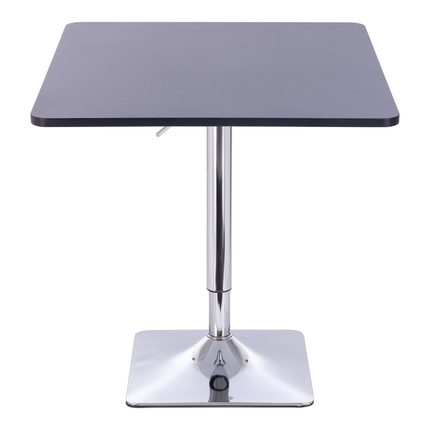 שולחן בר מרובע שחור 70*70 רגל מרובעת כרום